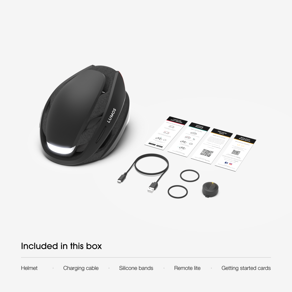 Lumos Ultra Charcoal Black Mips cm | sort cykelhjelm med indbygget lys og mips