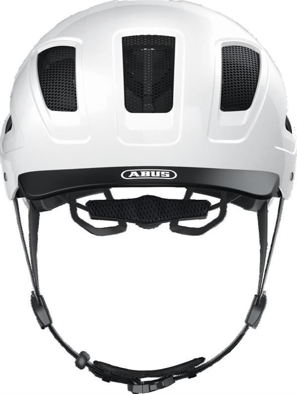Abus Hyban 2.0 Polar White. Hvid cykelhjelm med LED lys