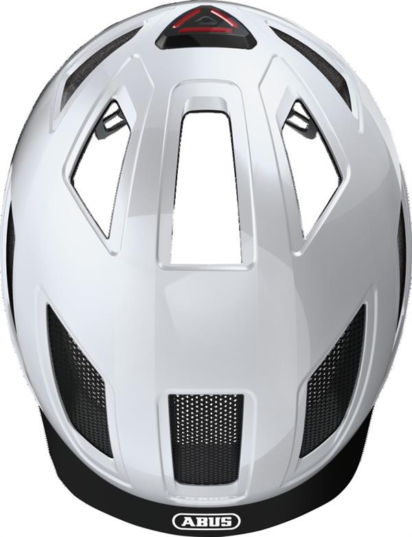 Abus Hyban 2.0 Polar White. Hvid cykelhjelm med LED lys