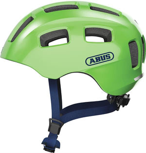 Abus Youn-I 2.0 Living Coral LED lys | koralrød cykelhjelm til børn og unge