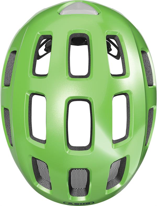Abus Youn-I 2.0 Sparkling Green LED lys | Grøn cykelhjelm til børn og unge