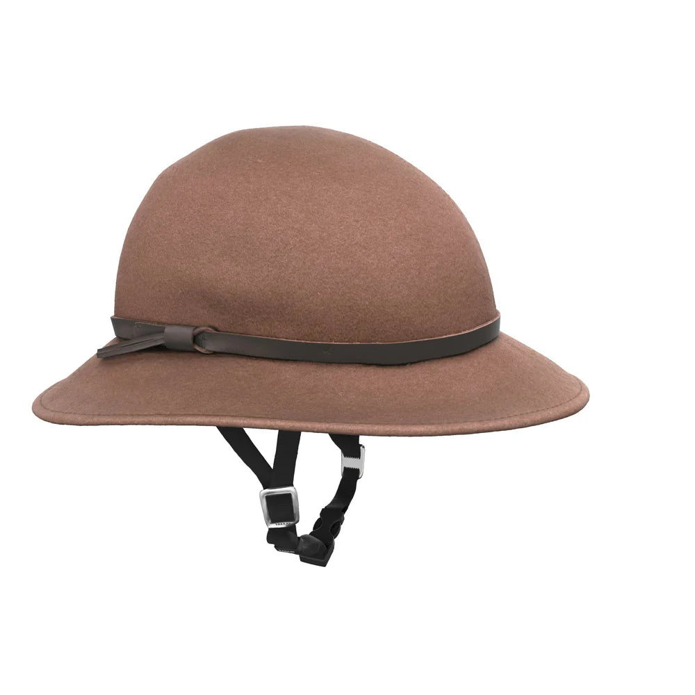 Yakkay Smart Two Black cykelhjelm + Yakkay Fedora Classic Brown Cover