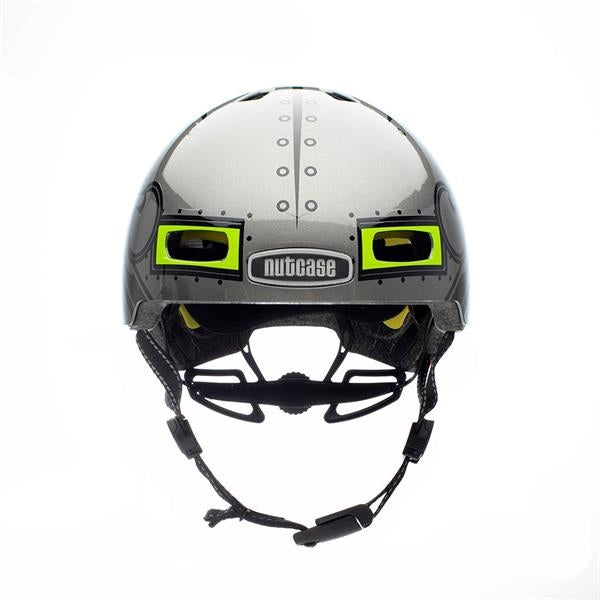 Nutcase Little Nutty Robo Boy Gloss Mips | børnecykelhjelm med robotmotiv